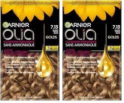 Garnier Coloration Permanente - Sans Ammoniaque - Aux Huiles Naturelles de Fleurs - Blond Beige Foncé (7.13) - Olia (Lot de 2)