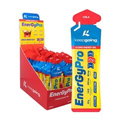 keepgoing - Gel Energético EnergyPro Sabor Cola 24 uds x 60g | Energy Gel Ciclismo y Running con 80mg Cafeína | Ratio 1:0,8 Maltodextrina: Fructosa