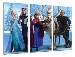 Quadro moderno fotográfico Frozen, desenhos animados, Elsa, Olaf, Hans, 97 x 62 cm, ref. 26489
