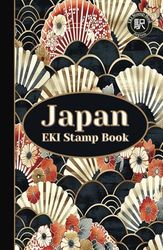 Japan EKI Stamp Book: Large Sakura-Fan Pattern Design: Collect Railway and Souvenir Train Stations Stamps for Enthusiasts or Collectors