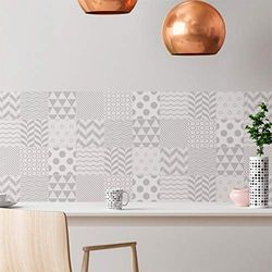 Klistermärken, självhäftande, kakel, skandinavisk, självhäftande, kakel, cementkakel, för badrum och kök | Cement - Azulejos 15 x 15 cm - 9 delar