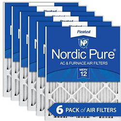 Nordic Pure 20 x 20 x 1 MERV 12 filtri aria per forno AC pieghettato, confezione da 6