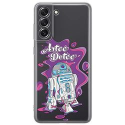 ERT GROUP mobiltelefonfodral för Samsung S21 FE originalt och officiellt licensierat Star Wars mönster R2D2 002 optimalt anpassad till formen på mobiltelefonen, gedeeltelijk transparant