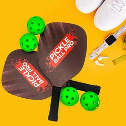 Pickleball-set - 2 rackets en 4 ballen - Gekke aap