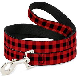 Guinzaglio per Cani Buffalo Plaid Nero Rosso 1 Piedi Lungo 2,5 cm Largo