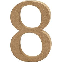 Número, H: 8 cm, MDF, 8, 1pc
