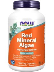 Now Foods, Red Mineral Algae, 180 Cápsulas veganas, Vegetarianas, Minerales de Algas Rojas - Lithothamnium calcareum