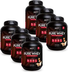 EAFIT Pure Whey - Caramel 750 g - FORMAT ECO 6 POTS 4,5kg - Croissance Musculaire - Protéines de Whey - Assimilation Rapide - Acides Aminés et des Enzymes Digestives - Certifié Anti-dopage