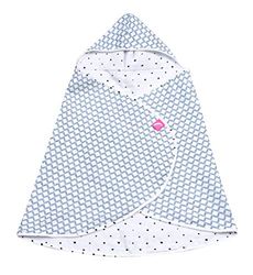 Drap de bain pour bébé certifié Öko-Tex Standard 100 en mousseline de coton Bleu 65 x 130 cm