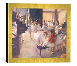 Ingelijste foto van Edgar Degas "La classe de danse", kunstdruk in hoogwaardige handgemaakte fotolijst, 40x30 cm, goud raya