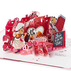 Hallmark Signature Paper Wonder Disney Pop Up Card (Lady and The Tramp) voor verjaardag, romantische verjaardag, liefde, Valentijnsdag