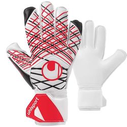 uhlsport Classic Absolutgrip fotboll målvaktshandskar för barn och män, målvaktshandskar, fotbollshandskar med handledsfixering – vit/svart/röd