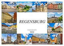 Regensburg Stadtansichten (Tischkalender 2024 DIN A5 quer), CALVENDO Monatskalender: Eine Auswahl von wunderschönen Bildern der Stadt Regensburg