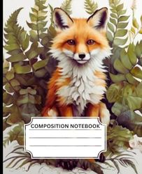 Wide-ruled composition notebook feature Fern Foxadorned with vintage botanical elements, evoking the tranquility of wildlife ... 7.5 x 9.25 inches, with 120 pages.
