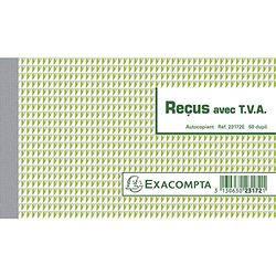 Exacompta - Ref. 23172AE - 1 Manifold RECEIPT - with VAT - 50 numbered carbonless sheets in 2 copies (1 original + 1 copy) - format 105 x 180 mm - FSC certified - made in France