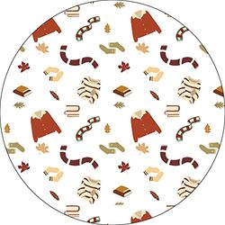 Bonateks, Round Digital Printed Mouse Pad, Non-Slip Base, for Office and Home, Diameter:22cm