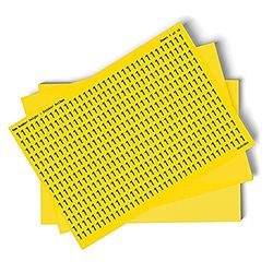 V Safety 0-9 Numbers - Pack of 10-9 mm Height - 300 x 200 mm - Yellow Self Adhesive Vinyl