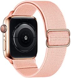 Lysun Pulsera elástica de nailon SOLO Loop compatible con Apple Watch Band 38mm 40mm 41mm para hombre y mujer Banda elástica ajustable para iWatch Series SE/7/3/2/1, rojo, 38/40/41 mm