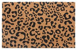 Hanse Home Paillasson en Coco pour l'intérieur - Naturel - Motif léopard - Antidérapant - pour Couloir, terrasse, entrée - 45 x 75 cm
