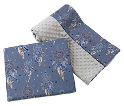 Medi Partners Couverture bébé avec Oreiller 100% Coton Minky pour Enfants Bilatéral 75x100 + 35x30cm Ensemble Multifonctionnel pour Un lit