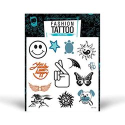 Flash Tattoo Temporary Tattoos for Men & Women, Fake Tattoos for Children, Easy to Use and Remove (15x16 Cm) - Designed and Manufactured in Turkey