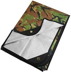 Arcturus Couverture de Survie Robuste – Bâche Thermique réfléchissante – 152,4 x 208,3 cm – Couverture d'urgence réutilisable pour Voiture ou Camping (Camouflage boisé)