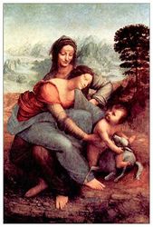 ArtPlaza Vinci Leonardo-Anna zelfderde, decoratieve panelen, hout, meerkleurig, 60 x 1,8 x 90 cm