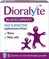 Dioralyte - Fast and Effective Supplement Treatment for Reducing Dehydration and Replacing Electrolytes (mineral salts) of Lost Body Water and Salts- Blackcurrant Flavour - 6 Sachets
