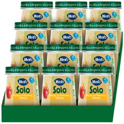 Hero Baby Solo - Pot de Poires et de Pommes BIO, 100% Natureles, Sans Gluten et Sans Lactose, pour Bébés Dès 4 Mois - Pack de 12 x 120 g