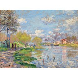 Fine Art Prints Claude Monet Spring By The Seine Art Print Canvas Premium Muur Decor Poster Muurschildering, 40 x 30 cm