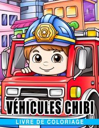 Livre de coloriage Véhicules Chibi: Découvrez et coloriez de mignons chibis de transports - Amusement éducatif pour les enfants de 4 à 6 ans