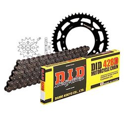 Kettingset DID staal 428D / 138 clipslot voor Derbi Senda SM Baja 125 cc Bj. 2004-2015