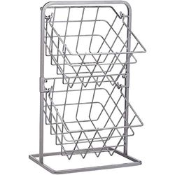 KitchenCraft Suporte para cestas de armazenamento, cestas removíveis de 2 níveis de estilo industrial vintage, aço carbono, 25 x 22 x 41 cm, cinzento