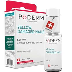 PODERM - Yellow & Damaged Nails - Improves the appearance of the nail - Clarifies, Smooths & Nourishes the nail - 100% Natural Ingredients - Professional hand/foot care | Easy & Fast | Swiss Made