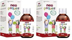 NEO PEQUES Gases | Jarabe Infantil para Reducir la Distensión Abdominal y las Flatulencias | 150 ml | A Base de Plantas Naturales y Fósforo | Sabor Manzana y Maca (Paquete de 2)