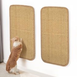 2 tappetini antigraffio per gatti, in sisal, con chiusura in velcro e fissaggio su entrambi i lati, per proteggere tappeti e divani, 50 x 25 cm