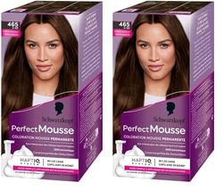 Schwarzkopf - Perfect Mousse - Coloration Cheveux - Mousse Permanente sans Ammoniaque - Masque Soin 96% d'ingrédients d'origine naturelle - Châtain Chocolat 465, 1 Unité (Lot de 2)