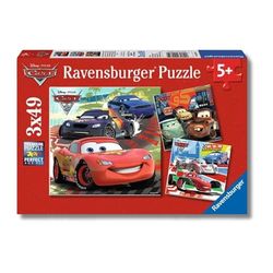 Ravensburger - Puzzle: Carros 2, puzzles crianças 5 anos ou mais, quebra-cabeças, 3 quebra-cabeças de 49 peças, presentes para crianças 5 anos, 21 x 21 cm