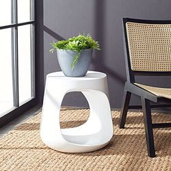 Safavieh Table d'Appoint Extérieure Moderne Céramique, Blanc