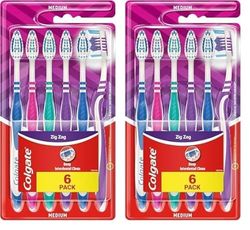 Colgate Zig Zag Toothbrush with Cross bristles to Reach deep Between Teeth 6pack (Pack of 2)