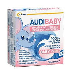 AUDIBABY - Hygiène régulière de l'oreille de bébé - Eau de mer purifiée 100% naturelle - unidoses 10 x 2ml