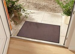 HANSE Home Zerbino lavabile, per interni ed esterni, in tinta unita, antiscivolo, dimensioni: 90 x 150 cm, marrone
