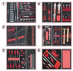 KS Tools 714.0452 - Lote de herramientas, 6 cajones para carrito con un total de 455 piezas