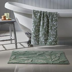 Dreams & Drapes Sandringham Tapis de Bain 100% Coton 50 x 80 cm en Acier/Sauge
