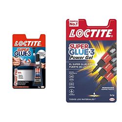 Loctite Super Glue-3 Power Flex, gel adhesivo flexible y resistente, pegamento instantáneo para superficies verticales + Super Glue-3 Power Flex Mini Trio, gel adhesivo flexible y resistente