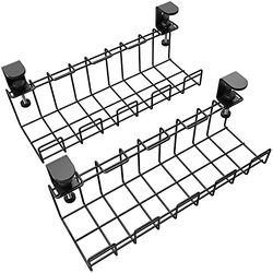 Sujeta cables para escritorio abrazable mantiene orden en lugar de trabajo – guarda cables, cargadores y regletas sin herramientas (4x juego de 2 tamaño M) KD Essentials
