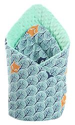 Medi Partners Saco de Dormir recién Nacido Minky 100% Algodón 75x75cm Todo el año Croissant para niños Multifuncional Antialérgico (Bosque de Menta Minky)