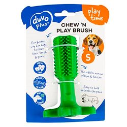 duvoplus, CHEW `N PLAY BRUSH S - 12 x 7,6 x 7,6 cm verde, giocattolo, verde, cane