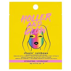 Holler and Glow Chasin' Rainbows, Printed Hydrogel Face Mask