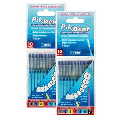 Brossettes interdentaires Pikdent - Noyau en acier revêtu et poils en Tynex - Taille 5 Bleu ciel 0,8 Mm Semi-conique - 20 Brossettes